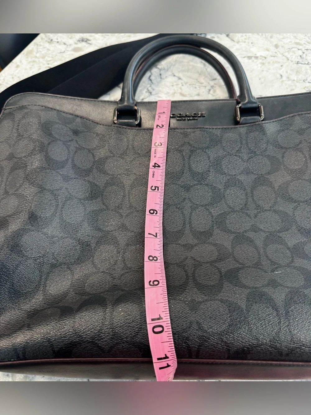 Coach Graham Slim Briefcase in Black Signature Canvas #589